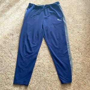 Mens Beater Puma Athletic Sweatpants Large Navy Blue.